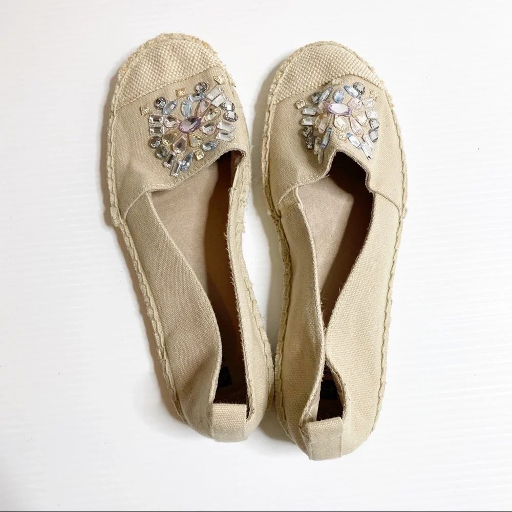 White Mountain- Jeweled Eapadrille Slip Ons -7
